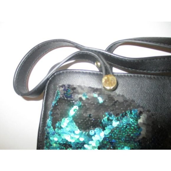 *Betsey Johnson Black& Multi Color Sequin XL Bow